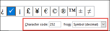 เขตข้อมูล From จะบอกให้คุณทราบว่านี่คือสัญลักษณ์ ASCII