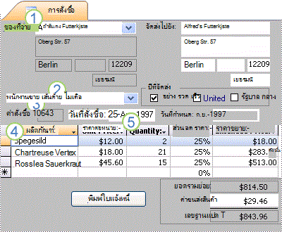 ฟอร์มใบสั่งซื้อ