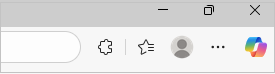สกรีนช็อตของแถบเครื่องมือ Edge