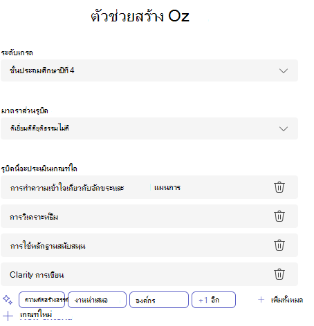 เกณฑ์เกณฑ์รูบิค ai