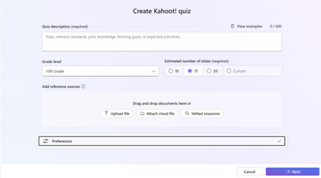 สกรีนช็อตที่แสดงรายละเอียด สร้างแบบทดสอบ Kahoot