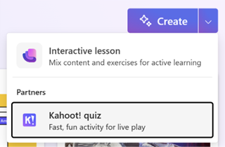 สกรีนช็อตที่แสดง สร้างแบบทดสอบ Kahoot
