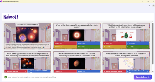 สกรีนช็อตของ Kahoot