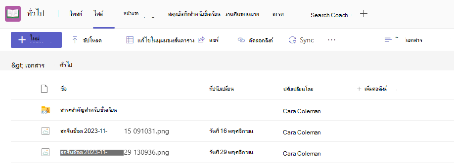 สกรีนช็อตของไฟล์