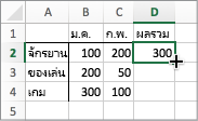 วางเคอร์เซอร์บนจุดจับเติม