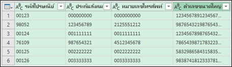 รับ & Transform > แปลงข้อมูลเป็นข้อความ