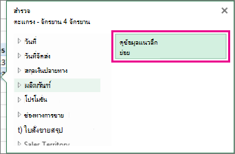 ปุ่ม ดูข้อมูลสรุป ในกล่องสำรวจ