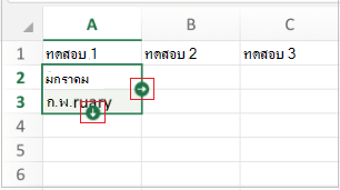 เติมลูกศรชุดข้อมูล