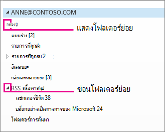 แสดงและซ่อนโฟลเดอร์ย่อย