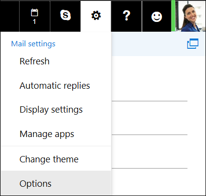 ตัวเลือก การตั้งค่า ของ Outlook บนเว็บ