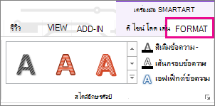แท็บ รูปแบบ