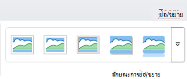 แท็บย่อ/ขยายที่เลือกบน Ribbon ของ PowerPoint