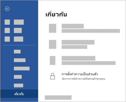 สกรีนช็อตแสดงตัวเลือก การตั้งค่าความเป็นส่วนตัว ในโหมดแก้ไข