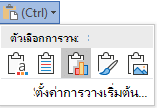 ปุ่มตัวเลือกการวางใน Word ขยายเพื่อแสดงตัวเลือก