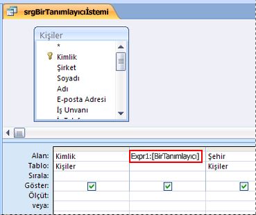 Parametre Değeri Gir iletişim kutusunun görünmesine neden olan bir ifade içeren sorgu
