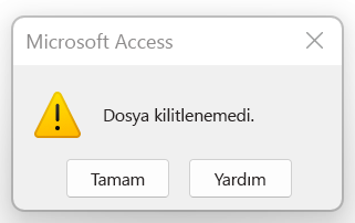 Hata iletisi: dosya kilitlenemedi.