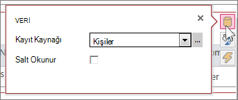 Web veri sayfası görünümünün Veri iletişim kutusu