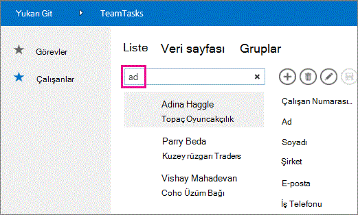 Ad karakterleriyle ilgili örnek arama