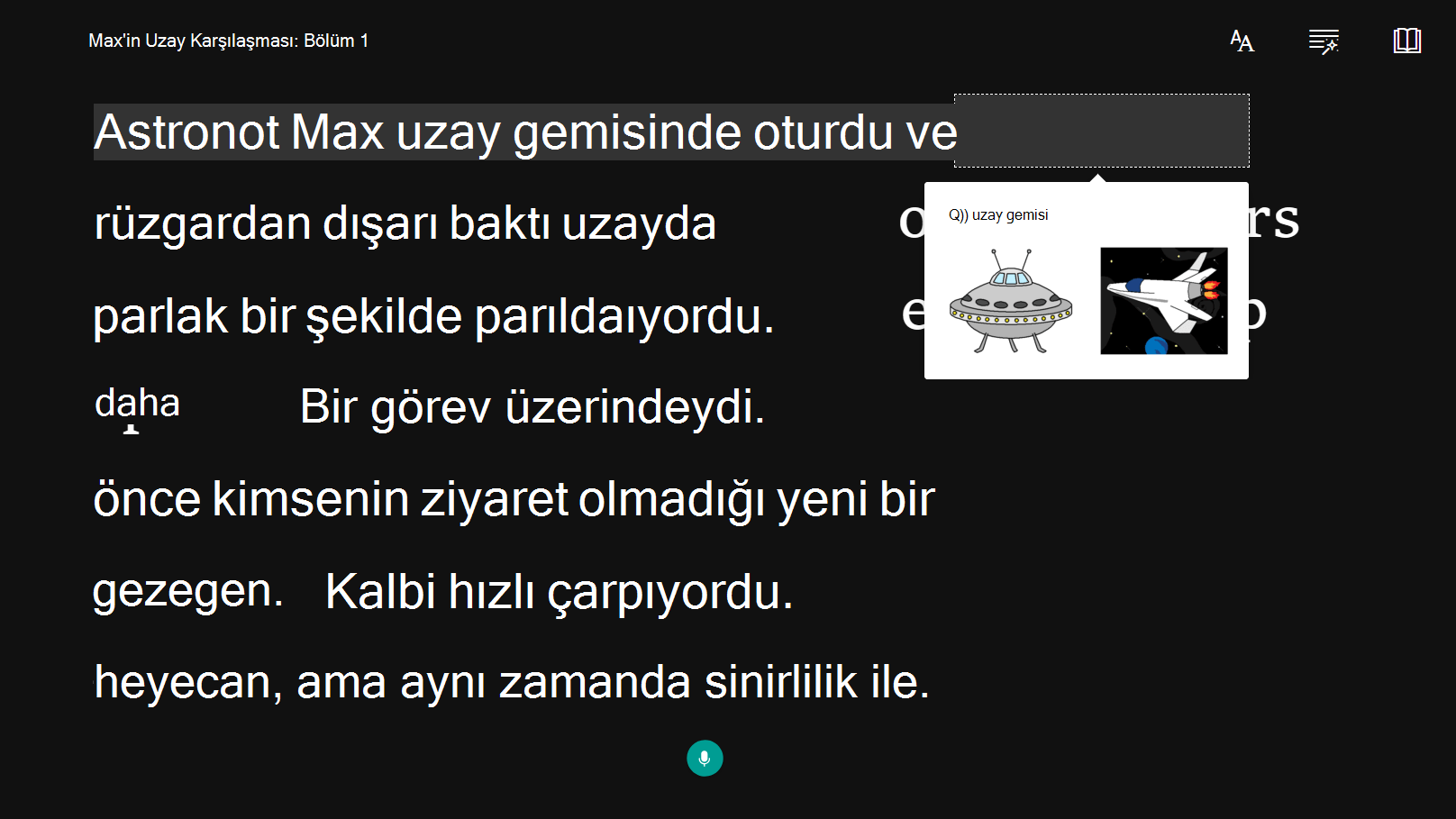 Erişilebilirlik seçeneğinin ekran görüntüsü.