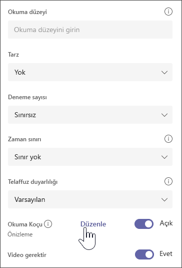 ödevi değiştirmek için ek seçeneklerle seçili metnin ekran görüntüsü