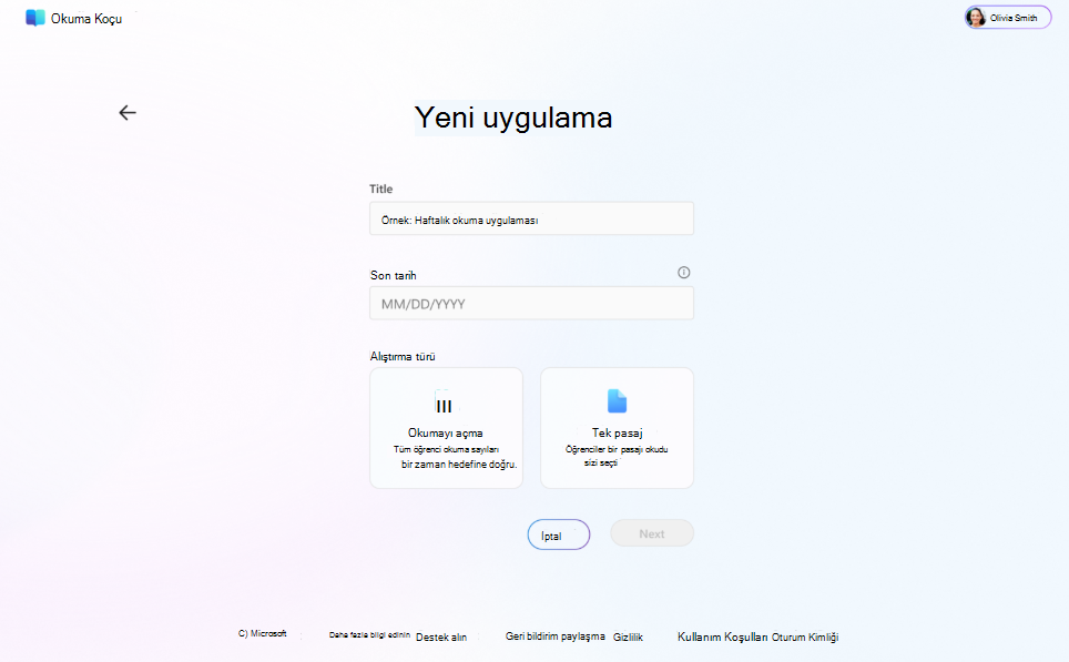 Yeni uygulama