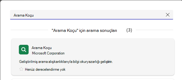 Arama koçunu gösteren ekran görüntüsü.