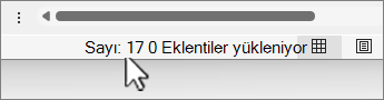 Ekran görüntüsü durum çubuğu satır sayısı ekranı.