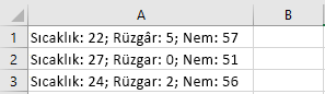 Excel'deki hücreler