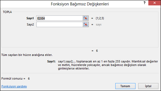 Excel İşlev Sihirbazı
