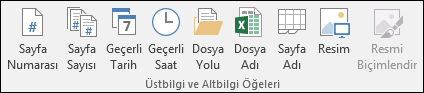Üstbilgiler & Altbilgiler Tasarım Şeridi sekmesi