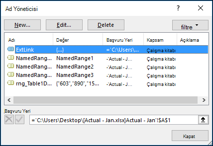 Ad Yöneticisi iletişim kutusu