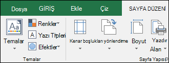 Şeritteki Sayfa Düzeni sekmesi