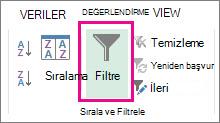 Filtre düğmesi