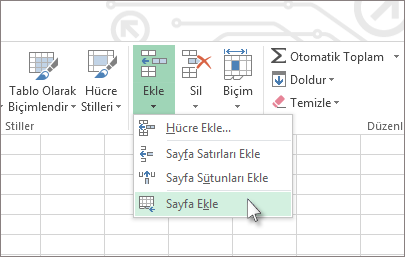 Hücre Ekle