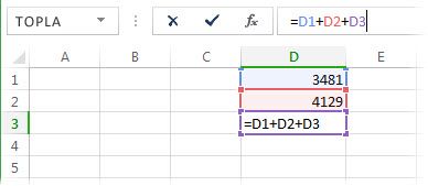 Excel'de döngüsel başvuruya neden olan bir formül