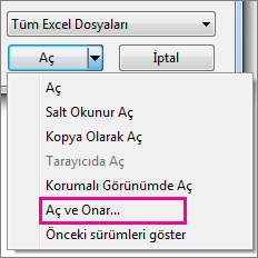 Aç ve Onar komutu