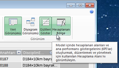 Power Pivot’ta Hesaplama Alanı