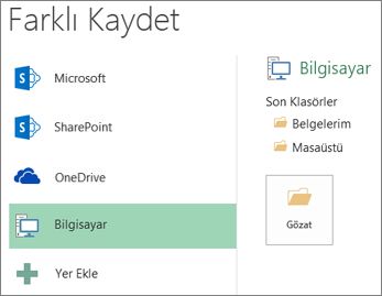 Konum seçeneği belirleme