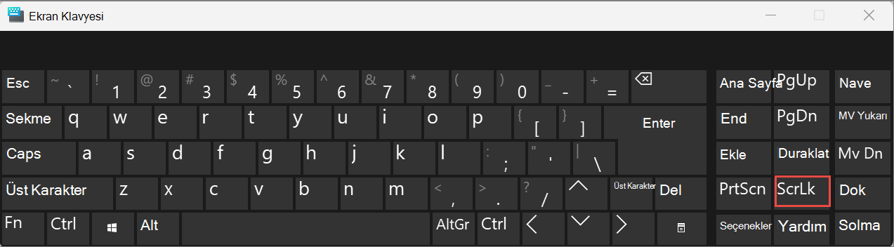 için ekran klavyesi Windows 11Windows 11