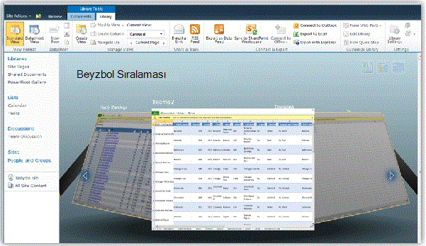SharePoint PowerPivot Galerisi Döngü görünümü