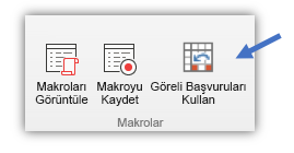 Göreli Başvuruları Kullan düğmesini gösteren ekran görüntüsü