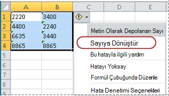 Sayıya Dönüştür komutu