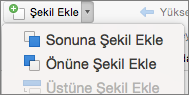 öncesine veya sonrasına şekil ekleme