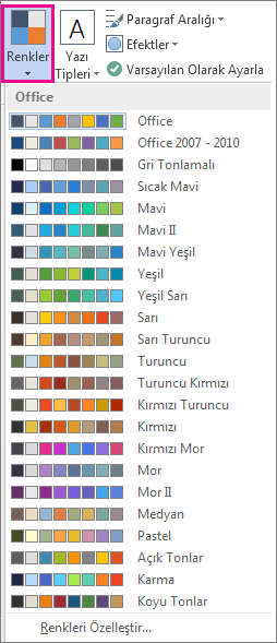 Tema Renkleri galerisi