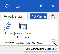 Şerit Görüntüleme Seçeneği düğmesi