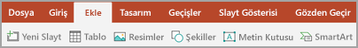Ekle sekmesi