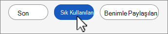 Sık kullanılanlar dosya listesi düğmesi ekran görüntüsü.