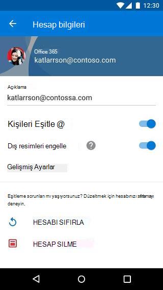 Outlook Mobile'da dış resimleri engelle ayarı