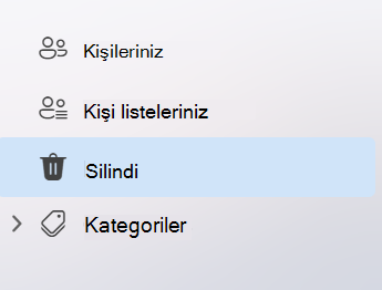 Yeni Outlook'ta PeoplePeople uygulamasında sol gezintiyi gösteren ekran görüntüsü