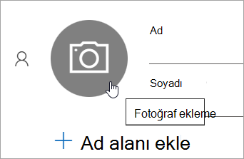 Kişi için fotoğraf ekleme seçeneğini gösteren ekran görüntüsü